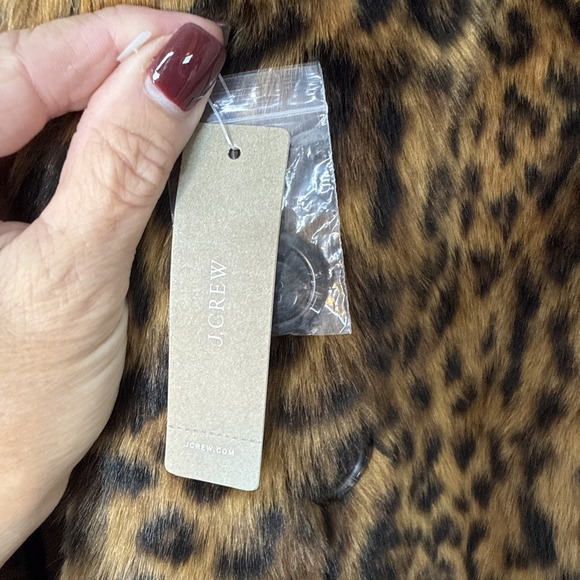 NWT J Crew JCrew Faux Fur Leopard Print Coat Spotted WQ2505 Jacket XS - Picture 11 of 12